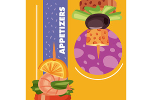 appetizers food in sticks, a Food Illustration by studiogstock