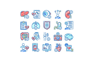 Organ Donation Medical set Icons, an Object Illustration by pikepicture