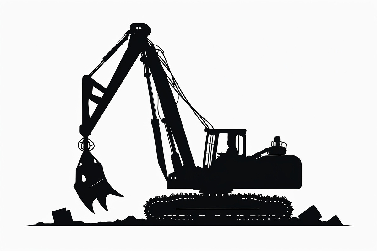 Heavy Equipment Silhouette Set, an Illustration by Designer_Momina (Photo 2 of 10)