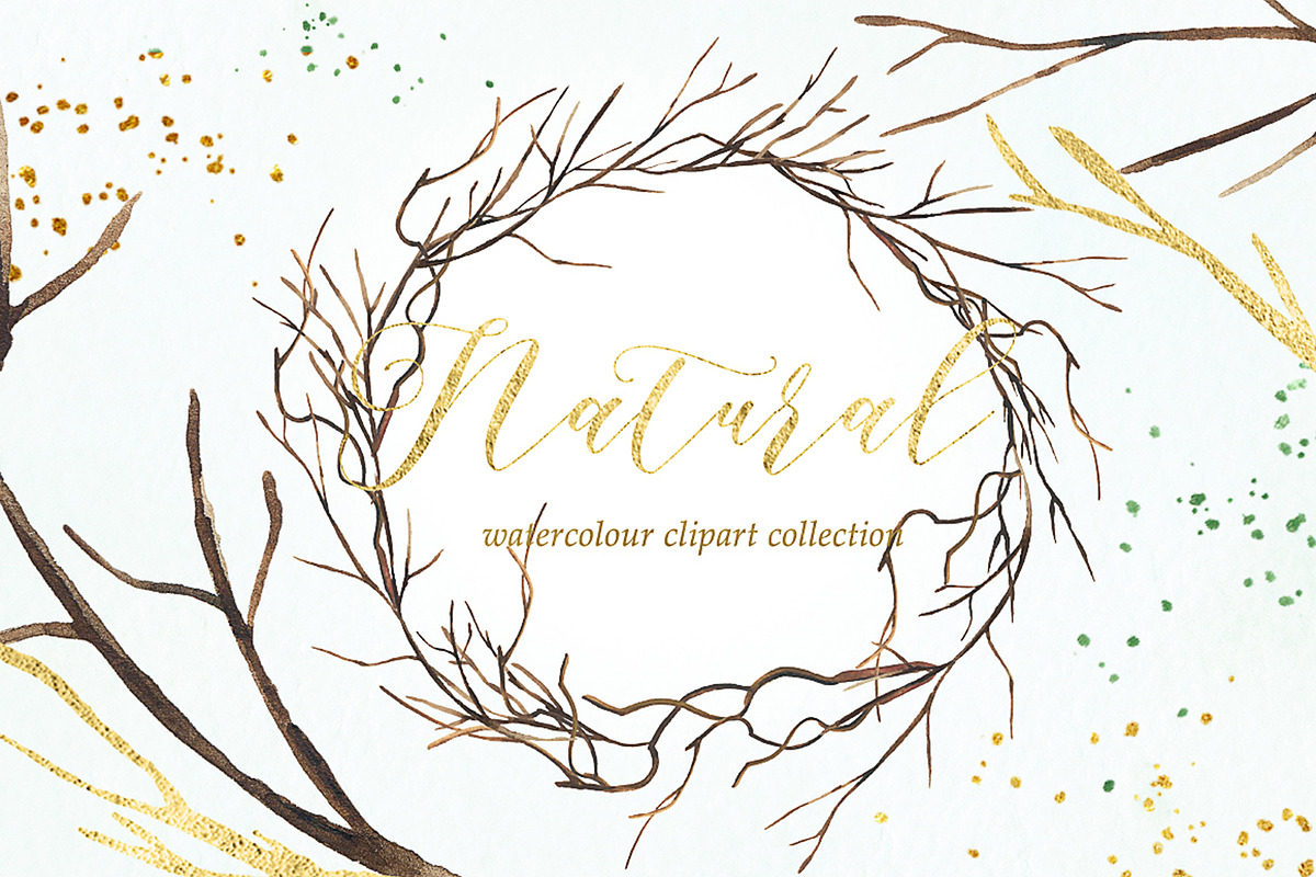 Natural Winter Watercolor clipart, a Graphic by LABFcreations (Photo 4 of 7)