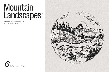 Illustrations of mountain landscapes, a Decorative Illustration by TheMountBirdStudio
