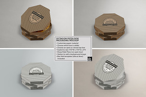 Octagon Pizza Box Packaging Mockup