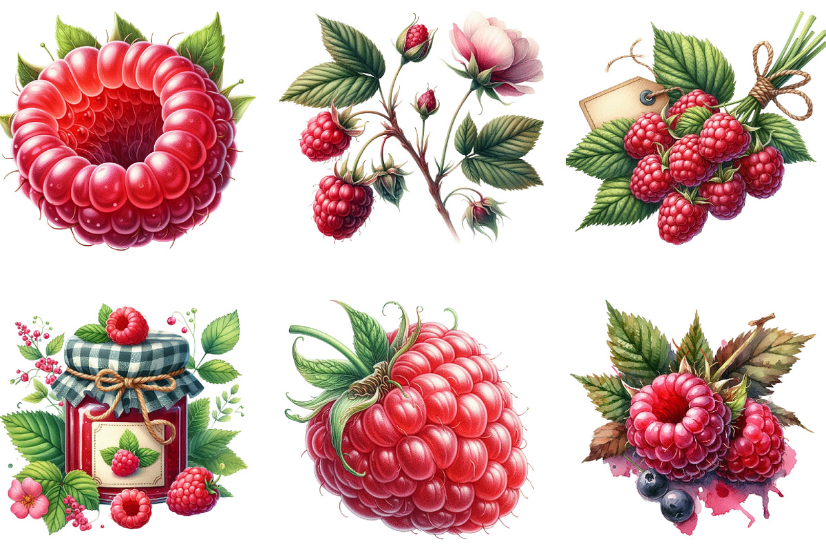 Watercolor Raspberry Clipart, an Illustration by DreamArtGraphic (Photo 4 of 4)