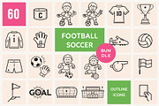 Soccer/Football Outline Icons BUNDLE, an Icon by Sargatal (Thumbnail 1 of 5)