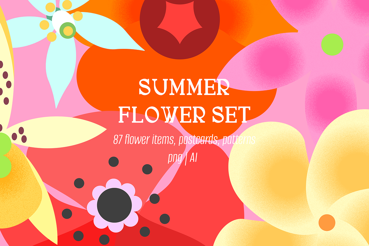 Summer flowers set – 87+ elements, a Decorative Illustration by Schumacher Shop (Photo 1 of 26)