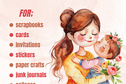 Watercolor Cute Mother's Day Clipart, a Graphic by GiraffeCreative (Thumbnail 3 of 9)