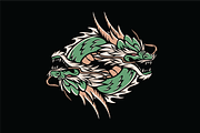 Dual Dragon Heads, an Object Illustration by nomlimo.com (Thumbnail 1 of 3)