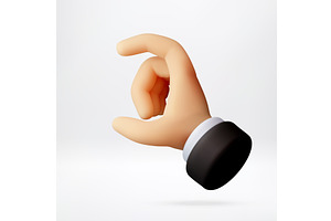 3D hand showing pinch gesture to, an Object Illustration by Abscent