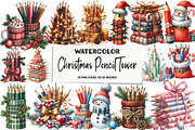 Christmas Pencil Tower Clipart, an Illustration by DreamArtGraphic (Thumbnail 1 of 5)