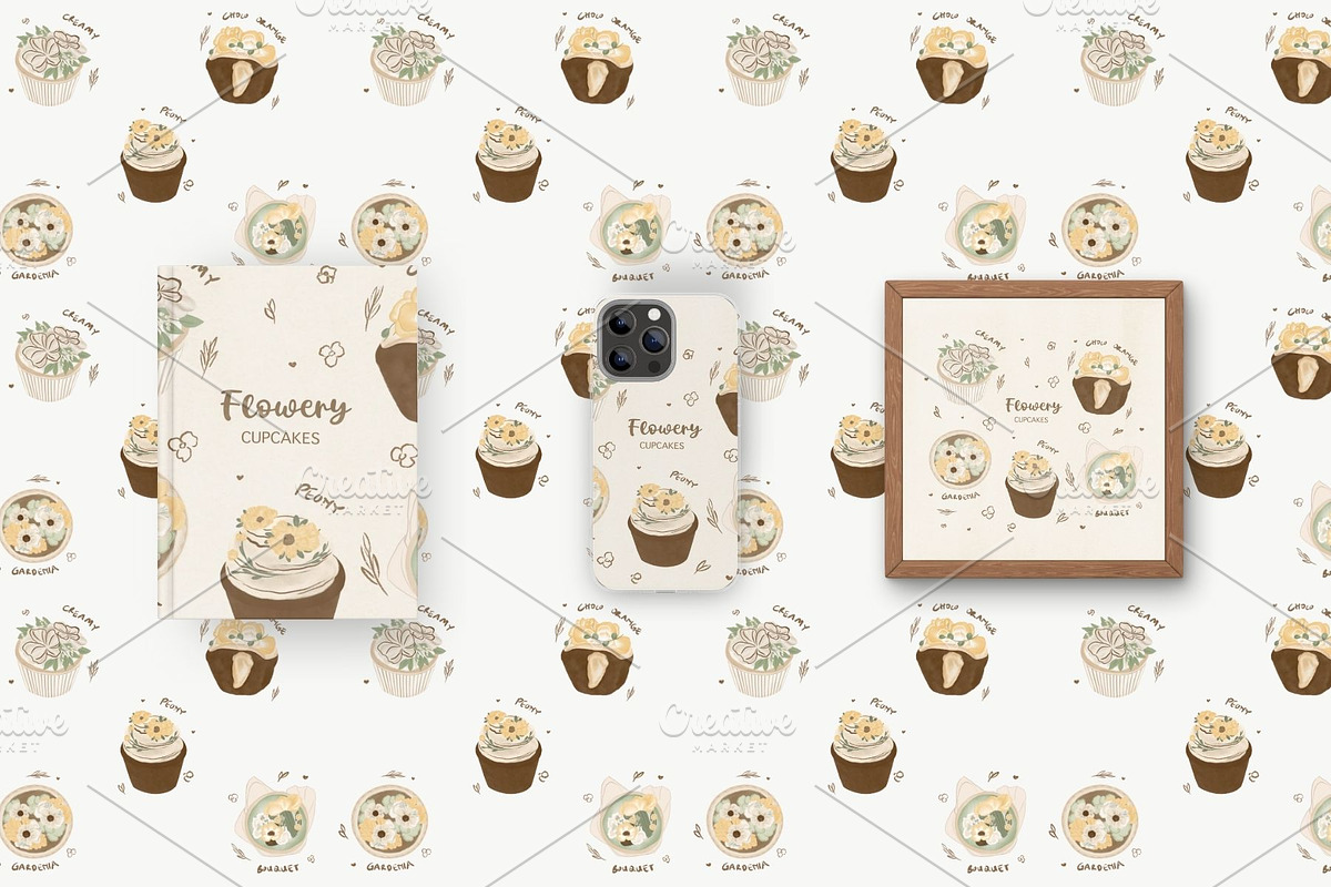 Flowery Cupcakes, an Illustration by ryelart.design (Photo 4 of 4)