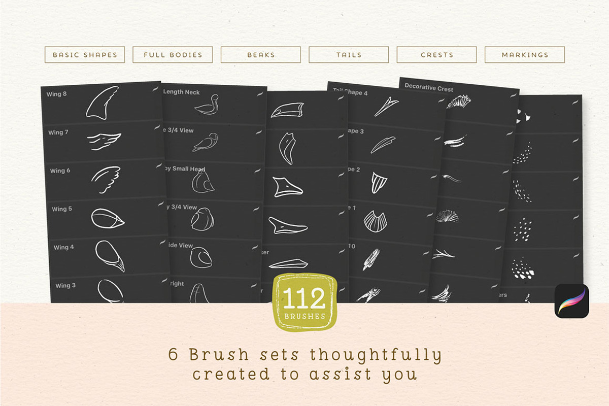 Procreate Bird Drawing Toolkit, a Brush Add-On by Lisa Glanz (Photo 5 of 13)
