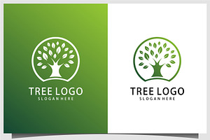 tree life green logo design, a Branding & Logo Template by ebinta99