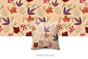 Seamless Autumn Leaves Pattern Set