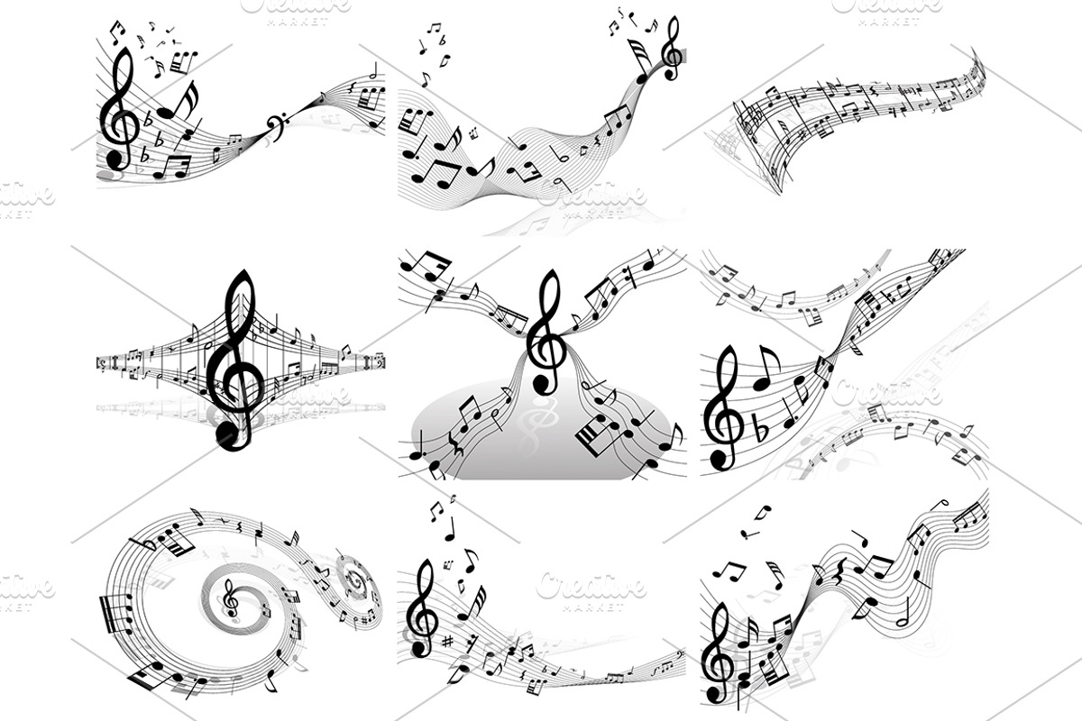 99 Musical Designs, an Illustration by Pavel Vectors