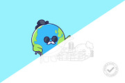 Cute Wealthy Rich Earth Money Icon, an Education Illustration by tkzgraphic (Thumbnail 2 of 3)