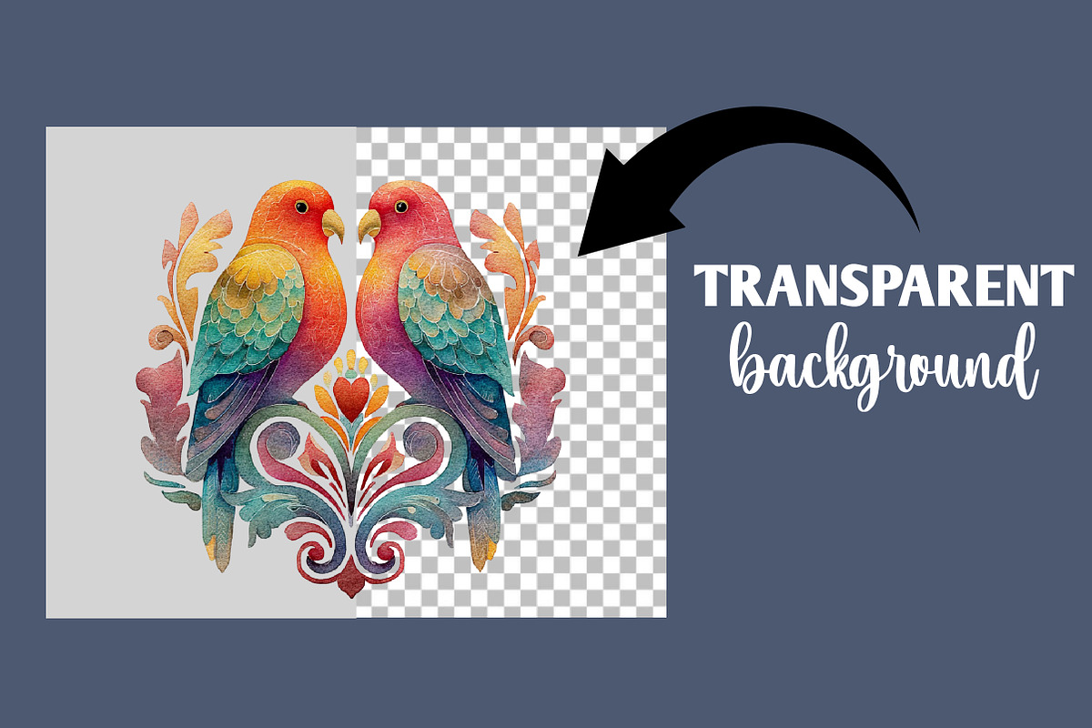 Valentine Damask Love Birds Clipart, an Illustration by Designworld (Photo 4 of 4)