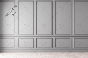 Gray empty interior. Mockup.