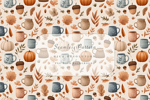 Autumn Leaves Seamless Pattern, a Decorative Illustration by Pati Charm Studio