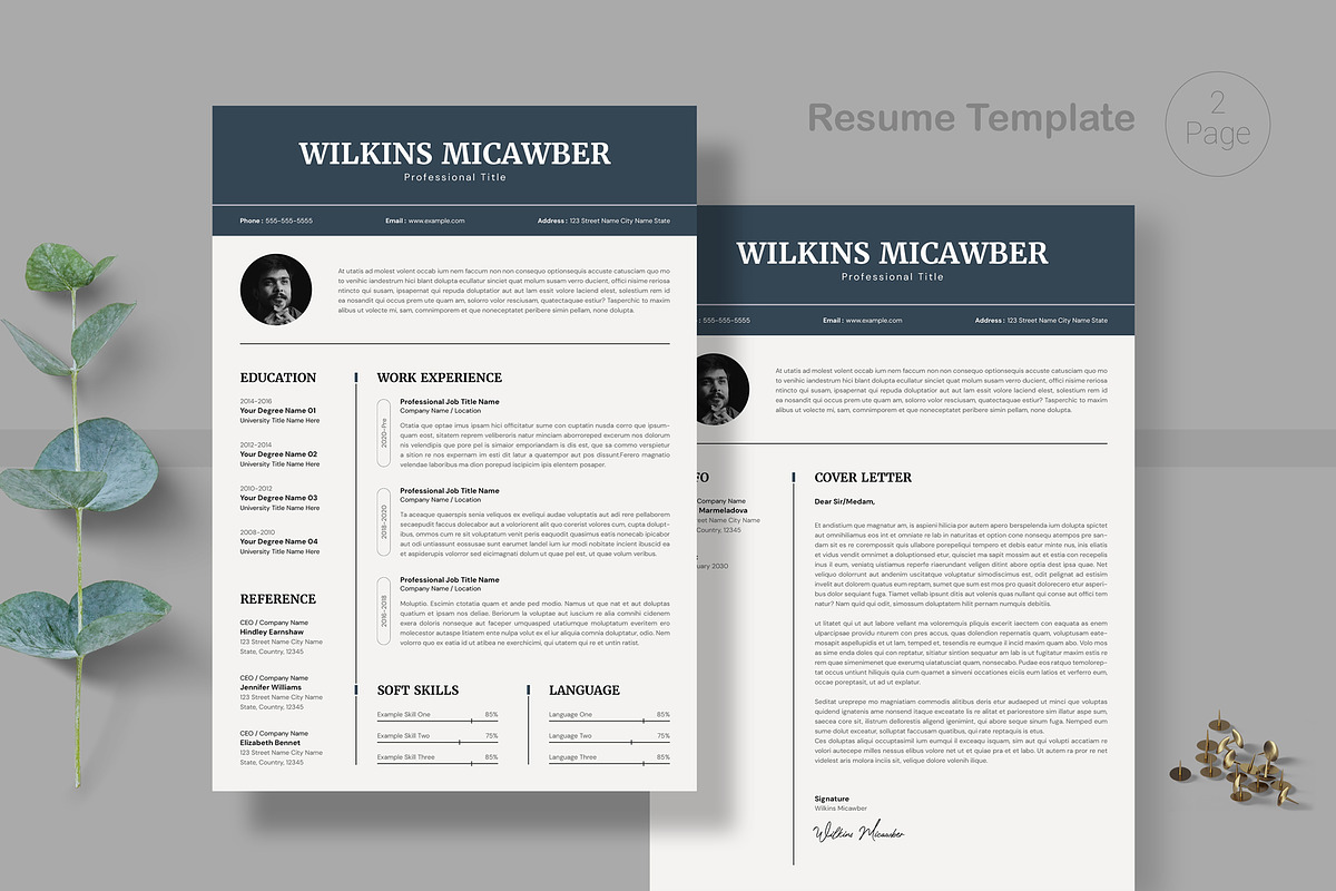 Modern Professional Resume CV Design, a Resume Template by PixelStudio (Photo 2 of 5)