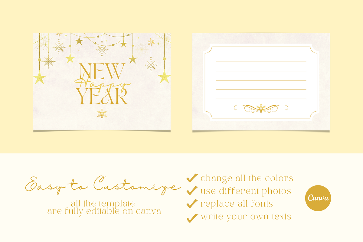 New Year GREETING CARD CANVA TEMPLAT, a Card Template by The Little Lily Studio (Photo 5 of 5)