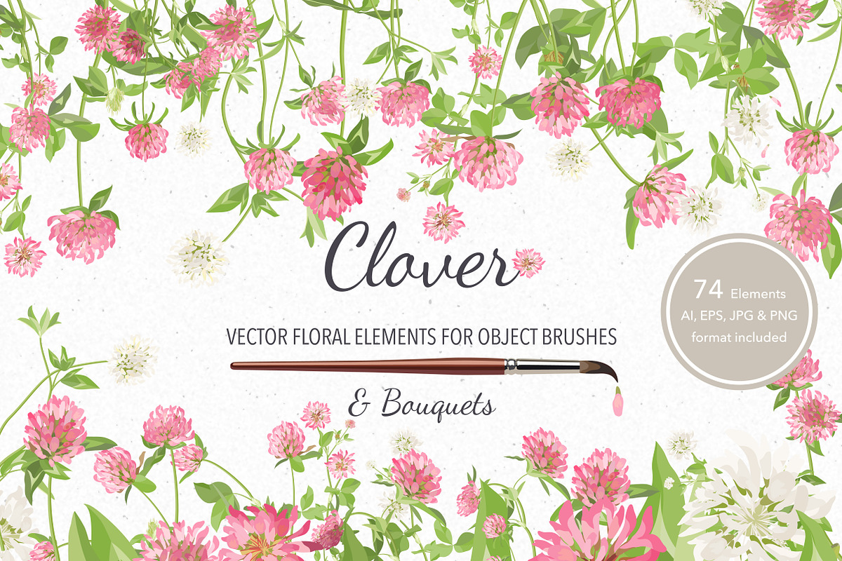 Vector object brushes. Clover