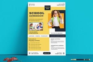 School Admission Flyer Template, a Flyer Template by MightyDesign