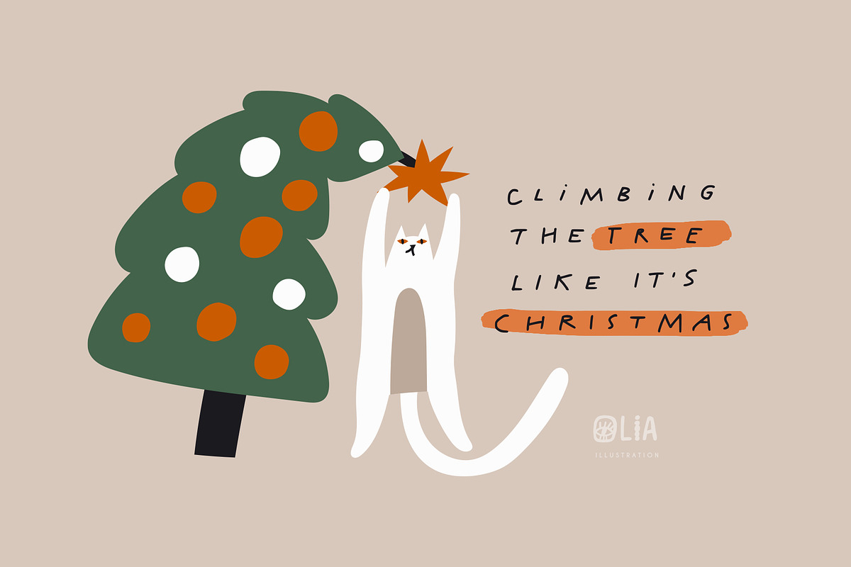 Christmas cats | 100% hand drawn, an Animal Illustration by Olia (Photo 13 of 14)