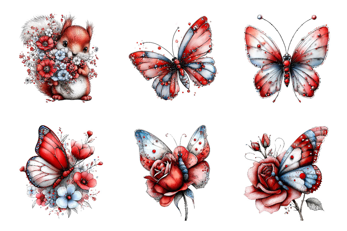 Whimsical spring clipart bundle, an Illustration by SinaCreation (Photo 5 of 11)