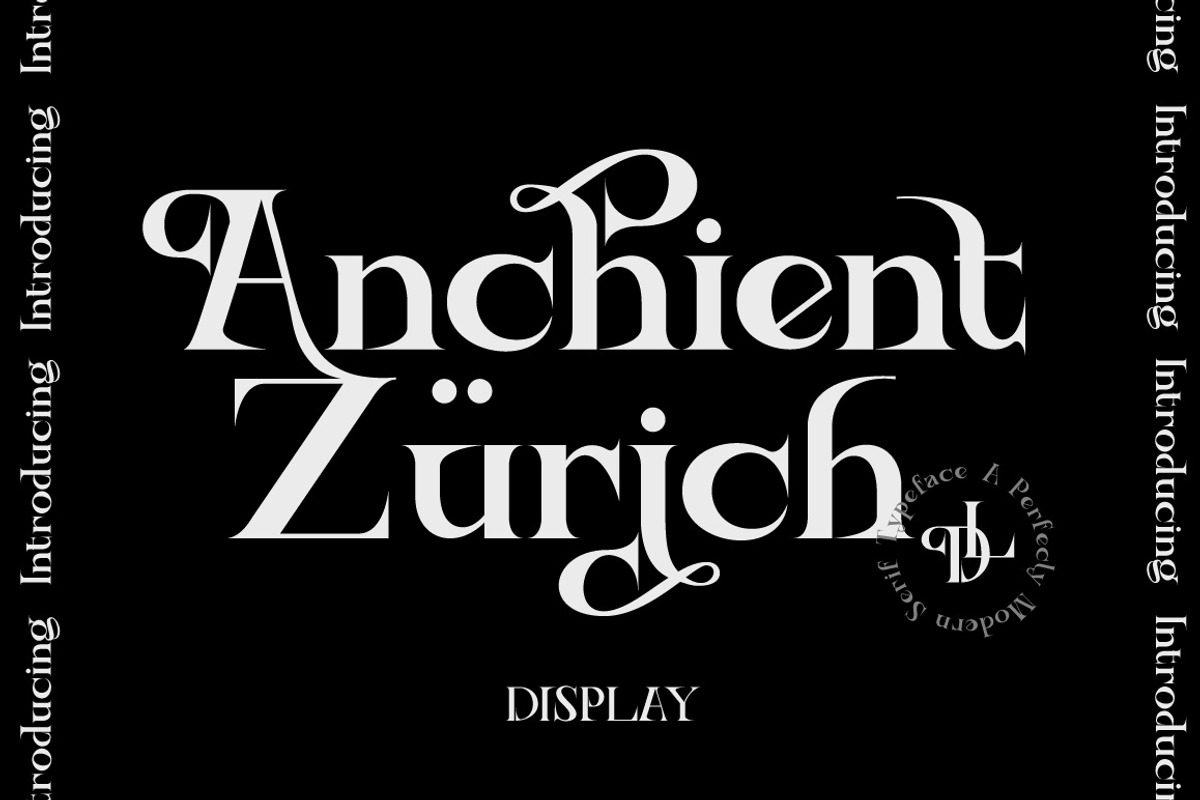Ancient Zurich - Elegant Serif Logo, a Serif Font by Dirtyline Studio (Photo 1 of 22)