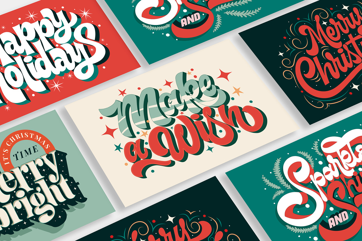 Christmas Lettering Pack, an Illustration by Ana Moreno | Letteringiam (Photo 2 of 6)