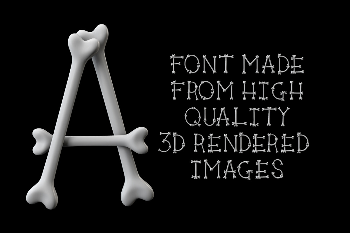Bones OTF font and PNG images preview 5