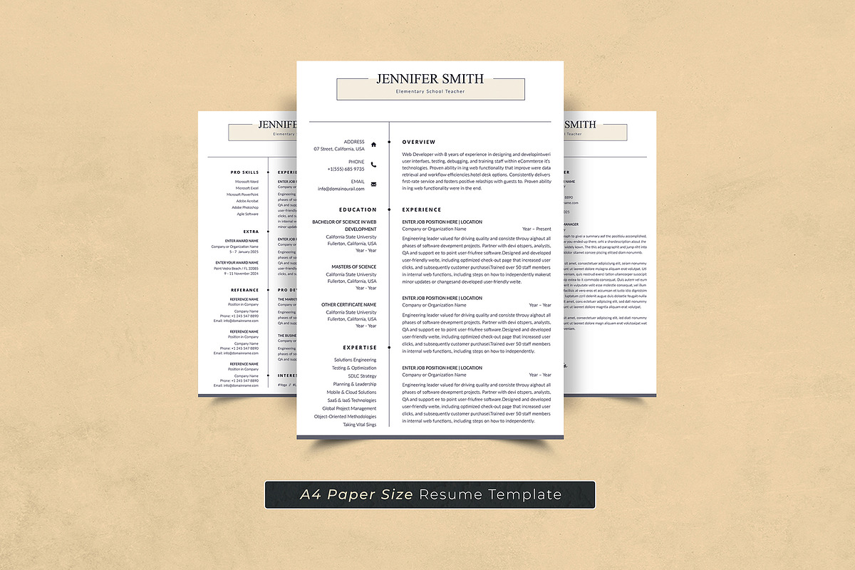 Canva Teacher Resume Template, a Resume Template by DesignDevisers (Photo 5 of 10)