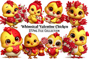 Whimsical Valentine Chicken Clipart, an Illustration by Dream Creation (Thumbnail 1 of 6)
