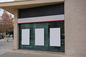 Blank billboard mock up featuring blank, billboard, and office