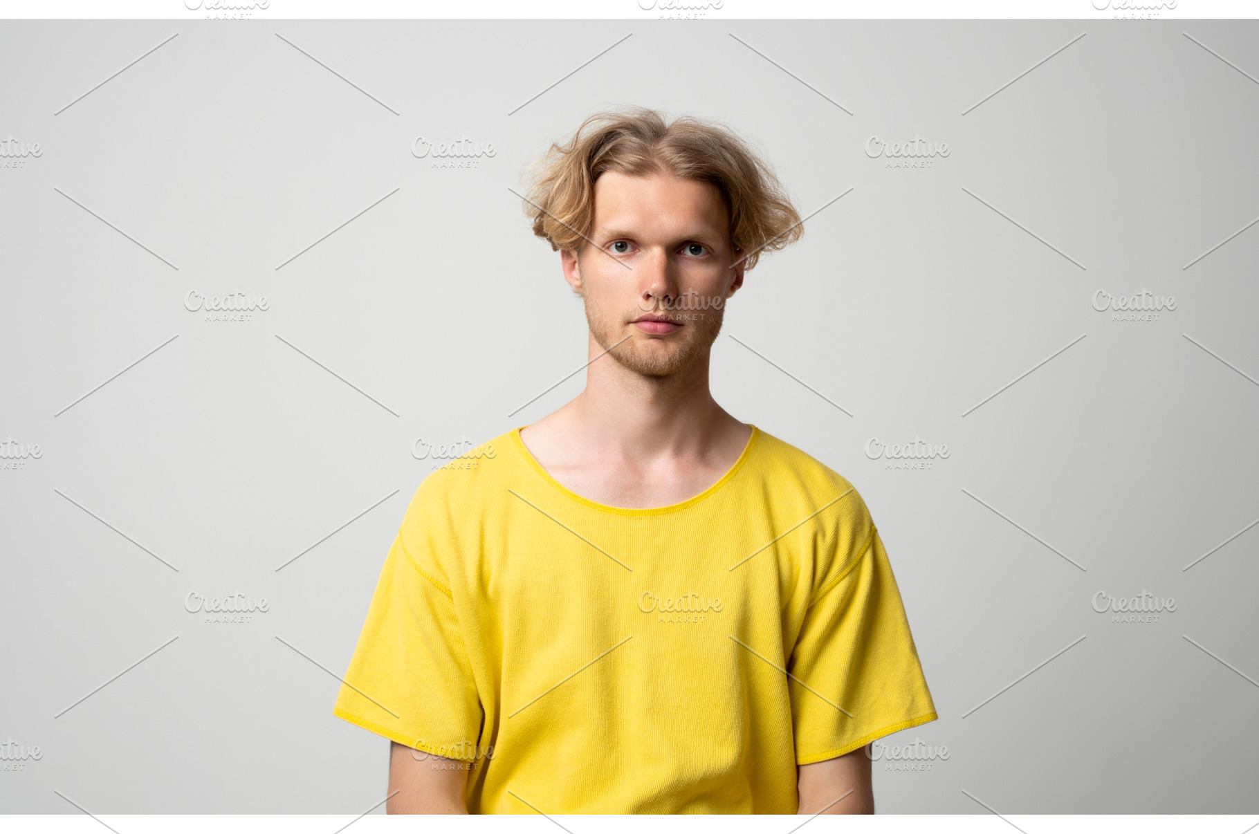 Young man with blond hair and light, a Person Photo by volodymyrshtun13795