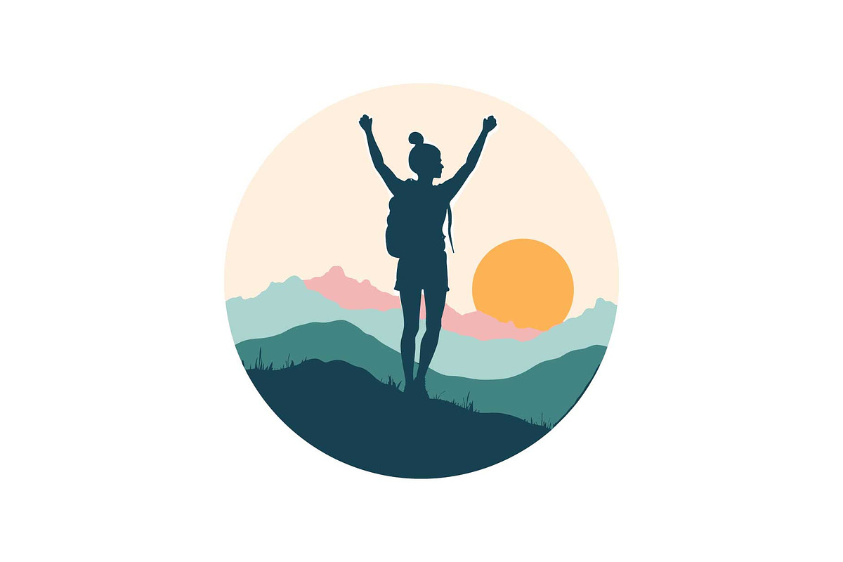 Sunset Mountain Victory Silhouette, an Object Graphic by yasushie (Photo 5 of 16)