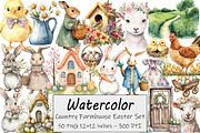Country Farmhouse Easter Clipart, an Illustration by Design Market (Thumbnail 1 of 4)
