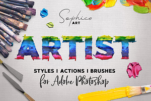 Artist Styles Actions Brushes Set, an Action Add-On by Sophico