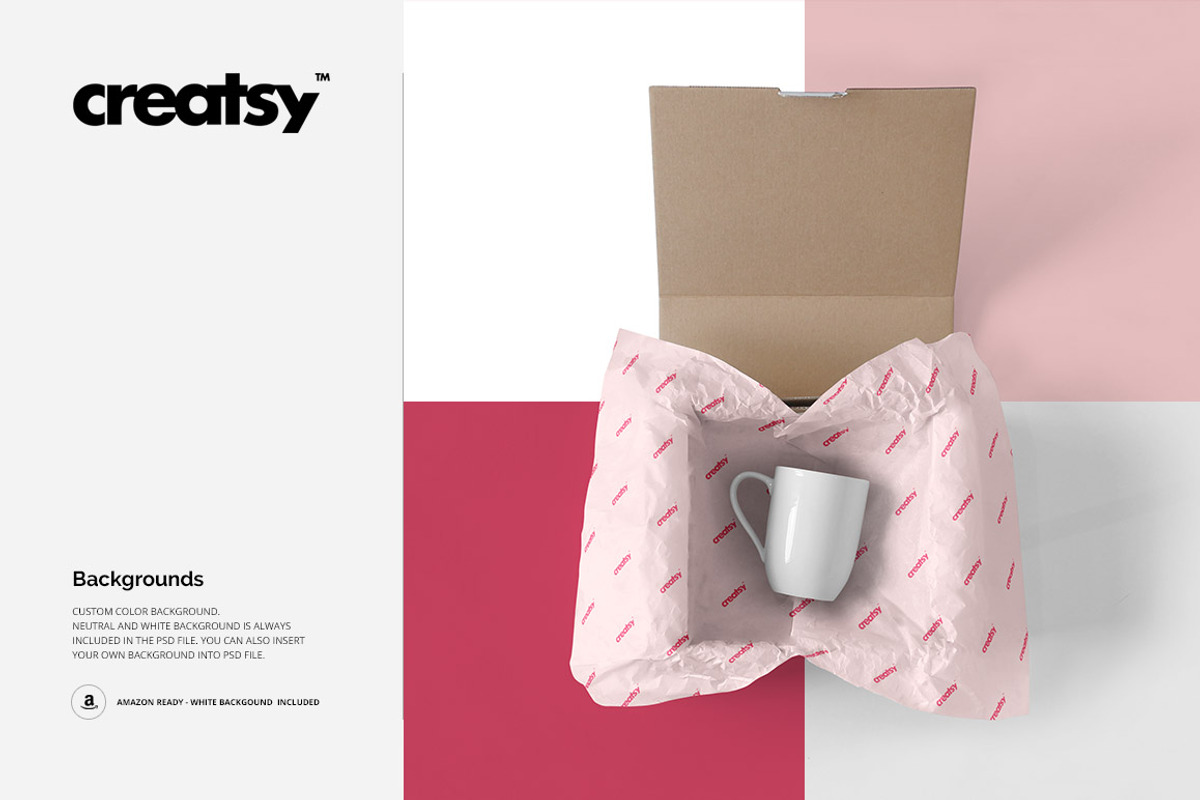 Mailing Box & Wrapping Paper Mockup, a Packaging Mockup by Creatsy (Photo 7 of 9)