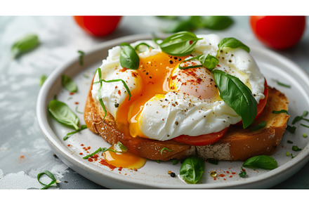 Poached Egg on Toast with Fresh, a Food & Drink Photo by Lermont51