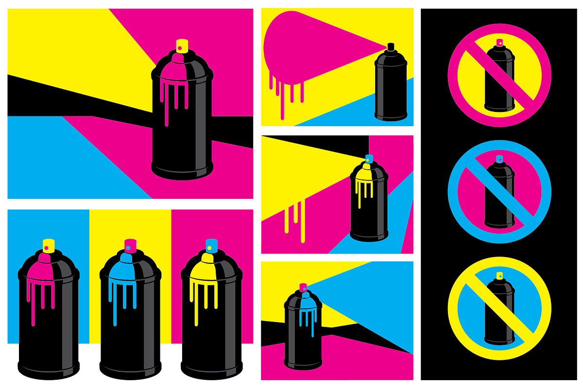 Graffiti Paint Can Set Background, an Education Illustration by Do2design (Photo 1 of 4)