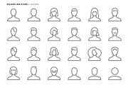 Square line icons, an Outline Icon by Howcolour (Thumbnail 8 of 85)