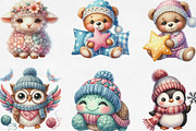 Kawaii Knitted Animals Clipart, an Illustration by Designking (Thumbnail 2 of 4)