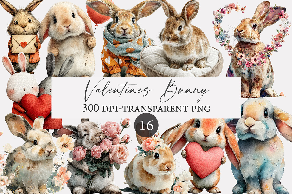 Valentines Bunny Clipart, an Illustration by Designworld (Photo 1 of 4)