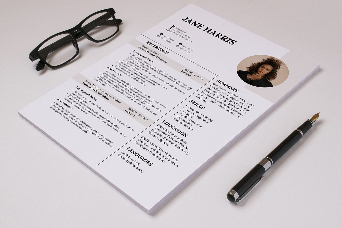 Teacher Resume|CV + Cover letter, a Resume Template by MediaKitTemplates (Photo 2 of 9)