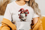 Valentine's Gnome with Flowers Clipa, an Illustration by SVGArt (Thumbnail 2 of 8)
