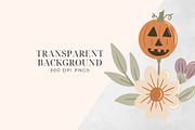 Pastel Halloween Floral Clipart, an Object Graphic by Printable Pretty Studio (Thumbnail 3 of 4)