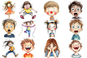 watercolor Kids Emotions Clipart, an Illustration by Designworld (Thumbnail 2 of 5)