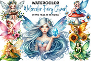 Watercolor Fairy Clipart, an Illustration by DreamArtGraphic (Thumbnail 1 of 5)