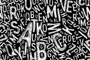Seamless hand-drawn letters